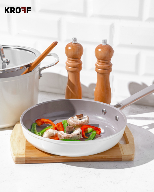 مقلاة كروف لون بيجي 22 سم – BENTLE PRO OPE FRY PAN 22CM