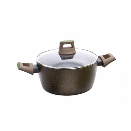 قدر جوزي غامق بقطر 22 سم مع غطاء Casserole 22 Cm