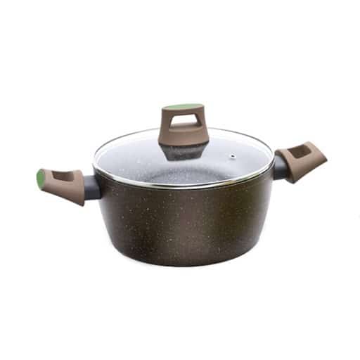 قدر جوزي غامق بقطر 24 سم مع غطاء Casserole 24 Cm