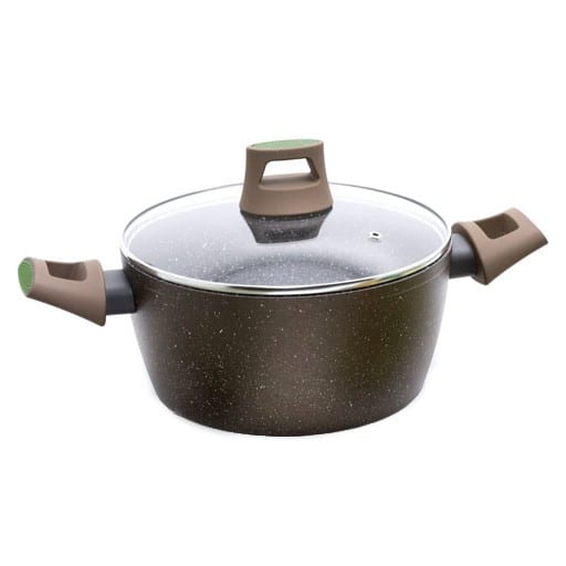 قدر جوزي غامق مع غطاء 28 سم Casserole 28 Cm