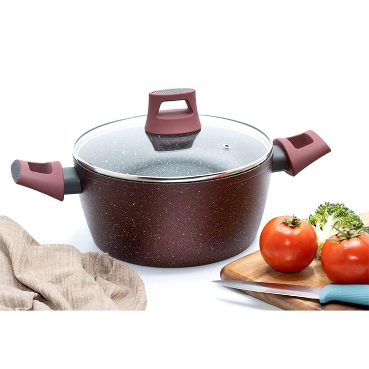 قدر كرانيت احمر مع غطاء Casserole 28 Cm