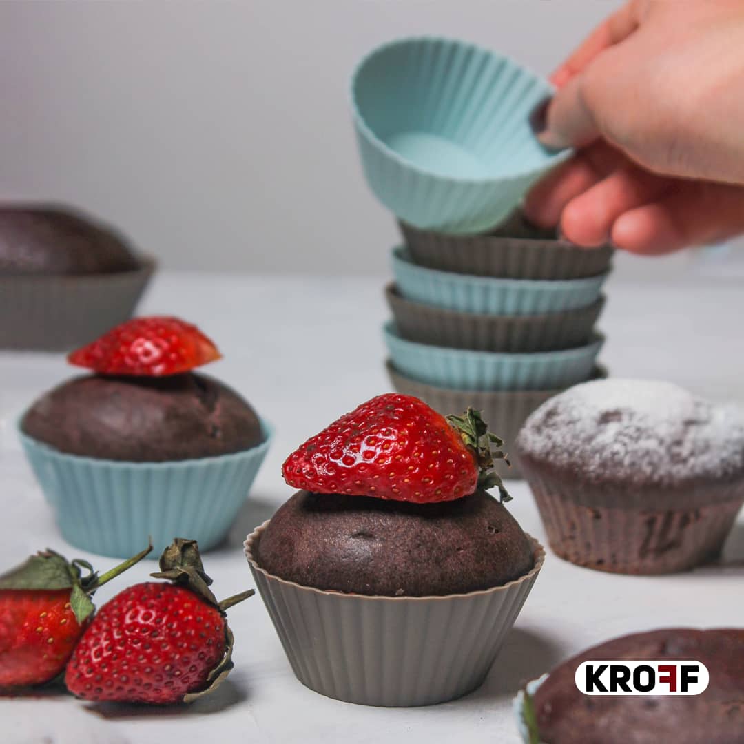 سيت قالب كب كيك Silicone Muffin 10 Pcs Set